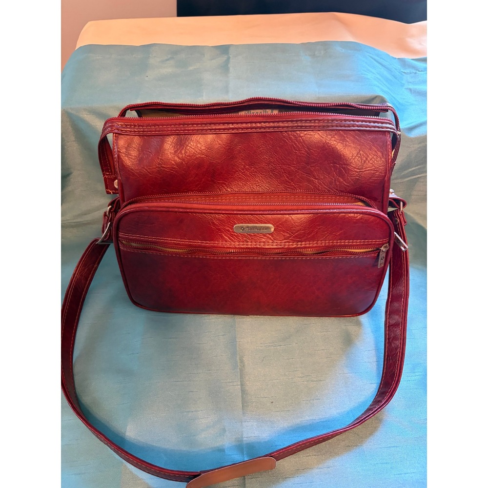 Samsonite Silhouette II Travel Bag Unisex OS Retro Burgundy Textured Carryon
